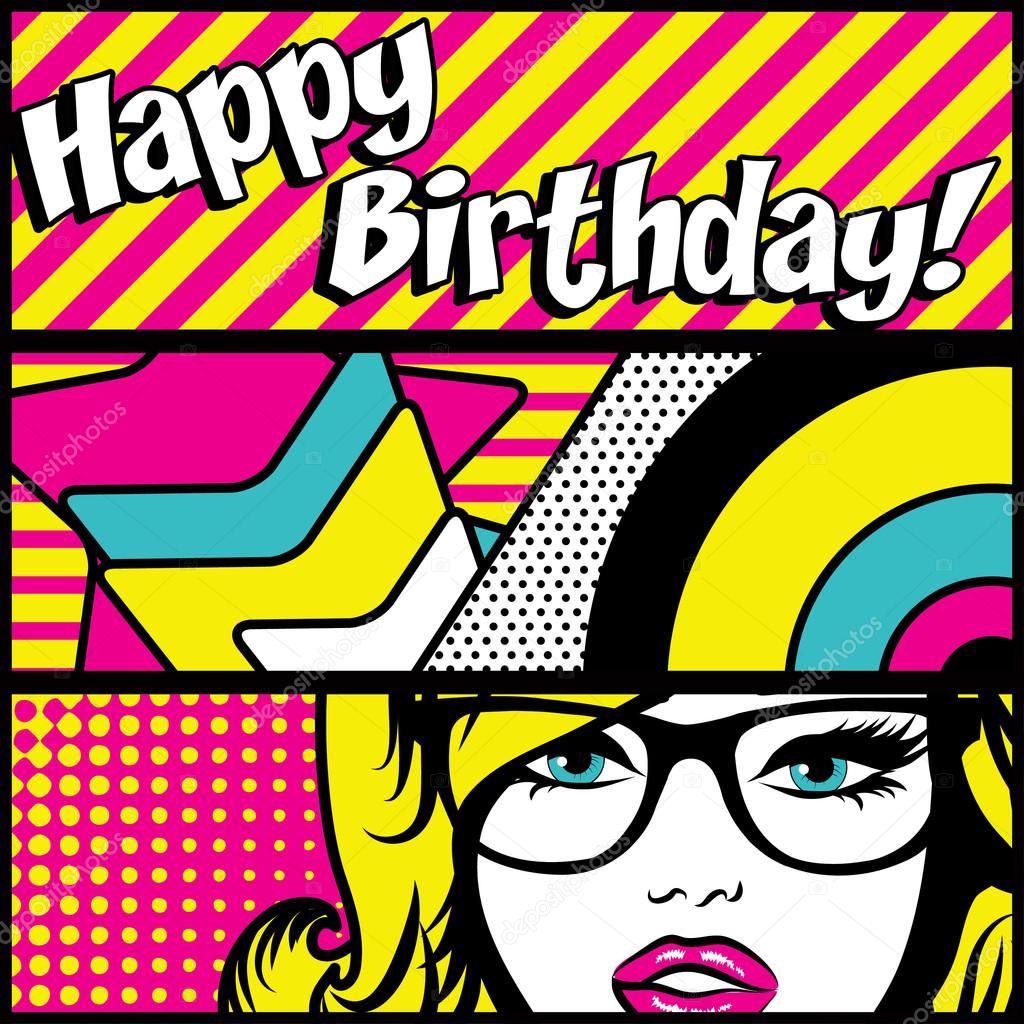 Pop art Happy Birthday Card