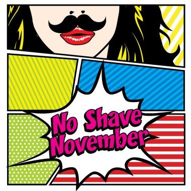 No Shave November. Pop art clipart