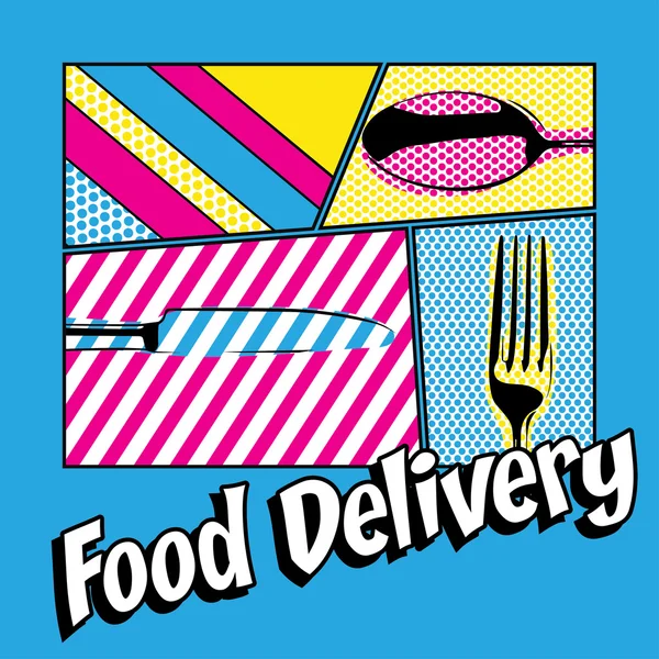 BD Pop Art - "Livraison de nourriture !". — Image vectorielle