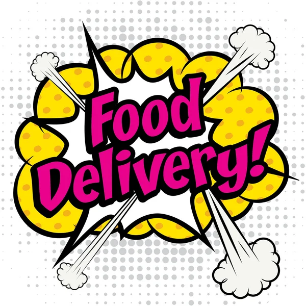 Pop Art fumetti - "Consegna cibo !". — Vettoriale Stock