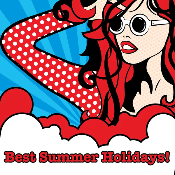 女人最好的夏季假期! — 图库矢量图片