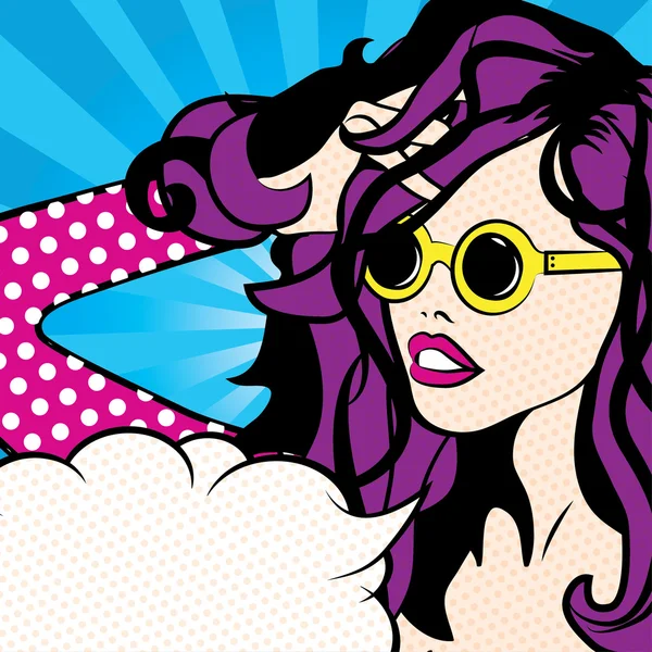 Pop Art Mujer. — Vector de stock