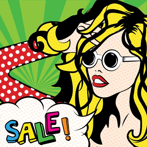 Pop Art Mujer VENTA ! — Vector de stock