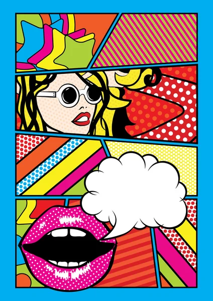 Pop Art Woman. - Stok Vektor