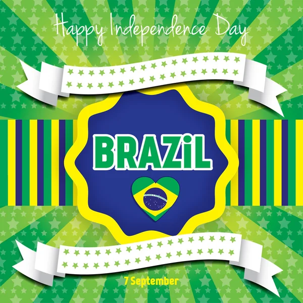 Giorno d'indipendenza felice del Brasile — Vettoriale Stock