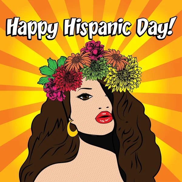 Happy Hispanic Day. — Stock Vector