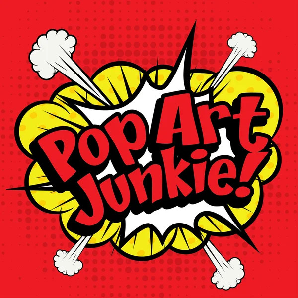 Comics icon "Pop Art Junkie!". — Stock Vector