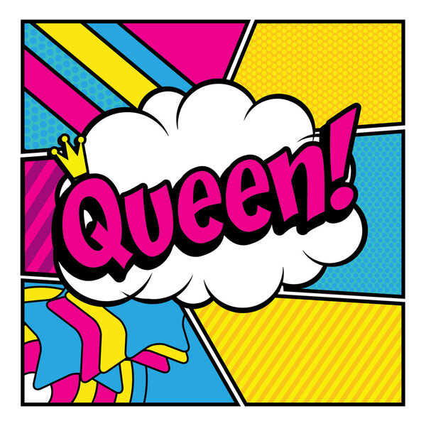 Pop Art comics icon "Queen!".