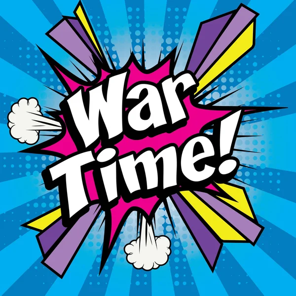 Icono de cómics Pop Art "Tiempo de guerra !". — Vector de stock