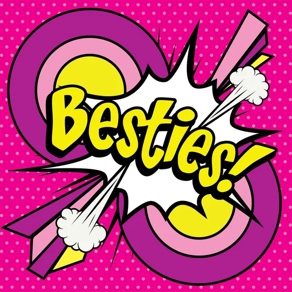 Pop Art Comics icon "Besties !". — стоковый вектор