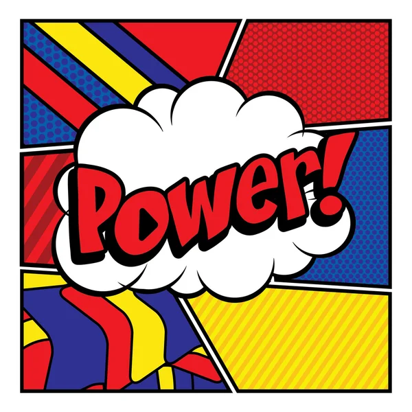 Ikon komik pop Art "Power" !". - Stok Vektor