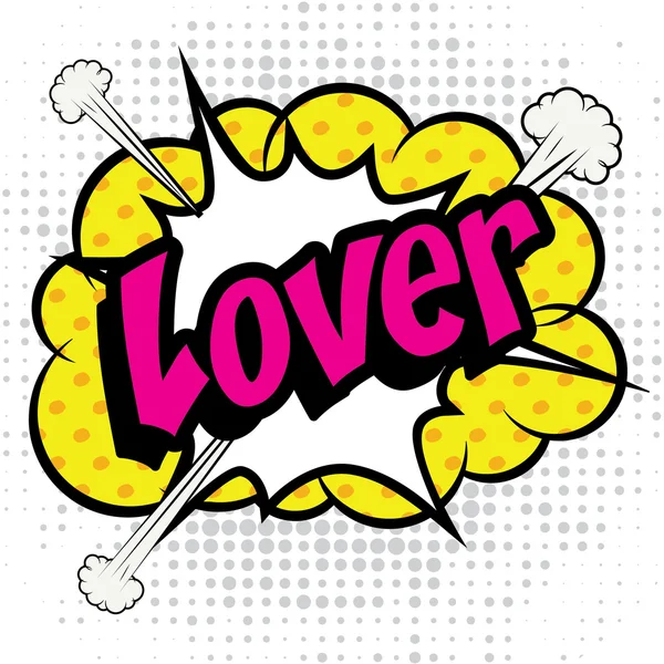 Pop Art comics icon "Lover!". — Stock Vector