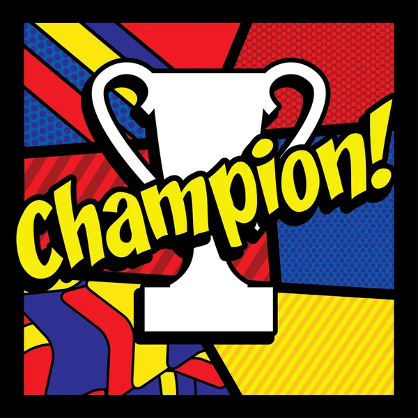 Pop Art comics icon "Champion!" — Stock Vector