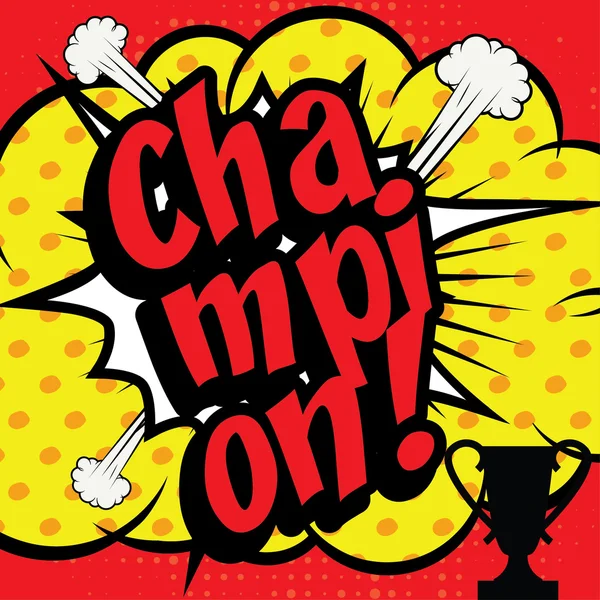 Pop Art comics ikonen "Champion!" — Stock vektor