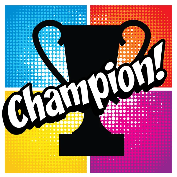 Pop Art Comics icon "Champion !" — стоковый вектор