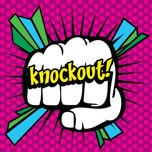 Popart strips pictogram "knock-out!". — Stockvector