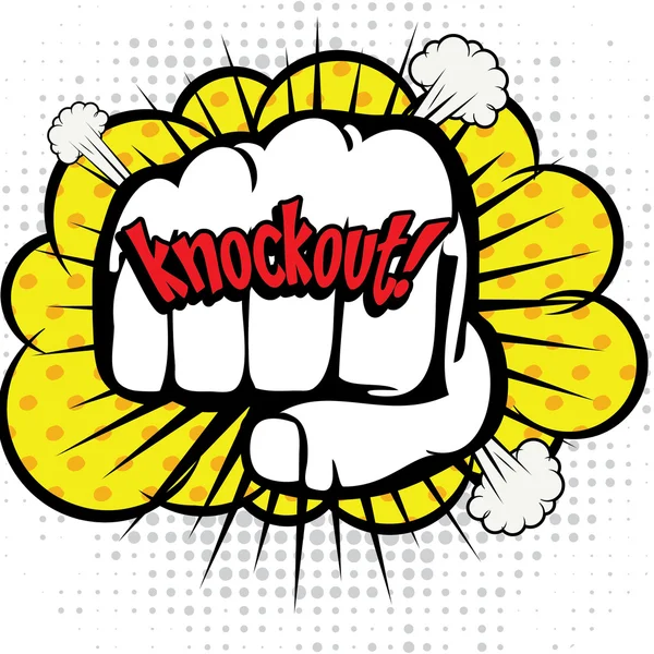 Pop Art icona fumetti "Knockout !". — Vettoriale Stock