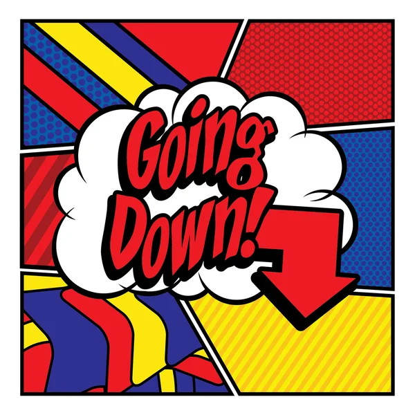 Pop Art tegneserier "Går ned !". – Stock-vektor