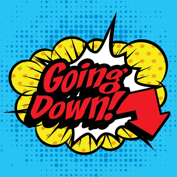 Komik Pop Art - "Going Down" !". - Stok Vektor