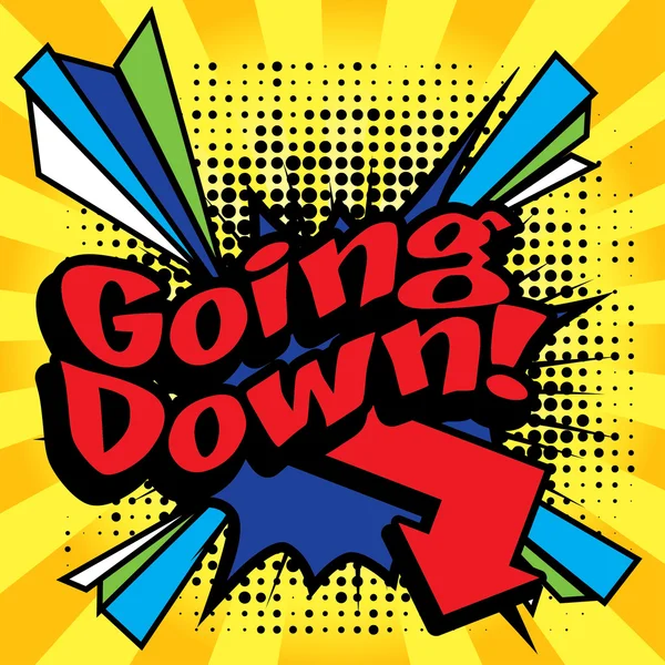 Pop sanat komik - "Going Down!". — Stok Vektör