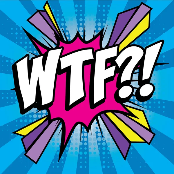 Icono de cómics de arte pop "WTF !". — Vector de stock