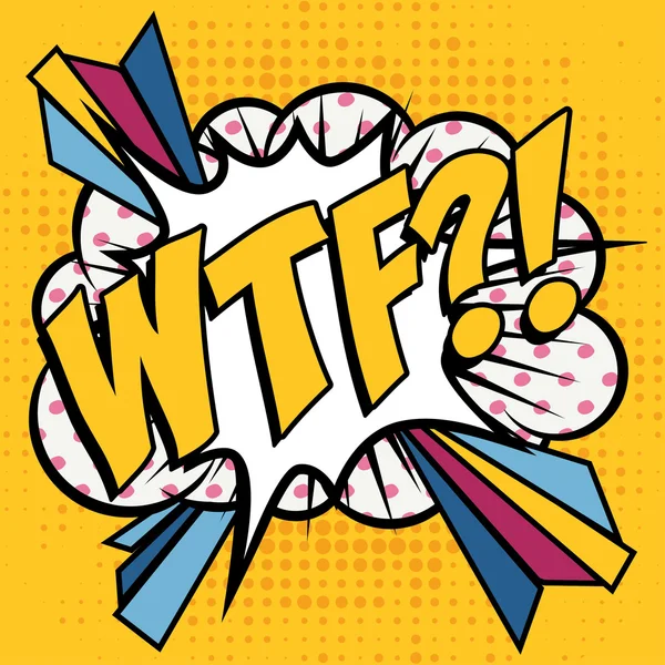 Pop Art Comics Ikone "wtf!". — Stockvektor