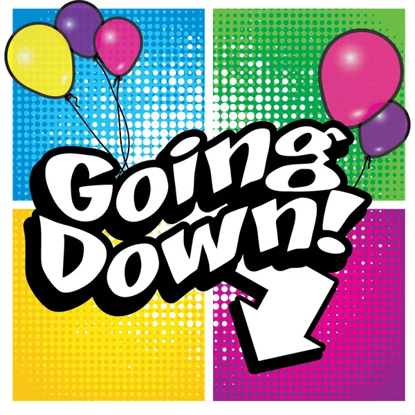 Pop sanat komik - "Going Down!". — Stok Vektör