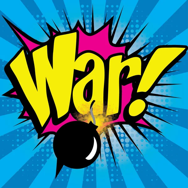 Icono de cómics Pop Art "Guerra !". — Vector de stock