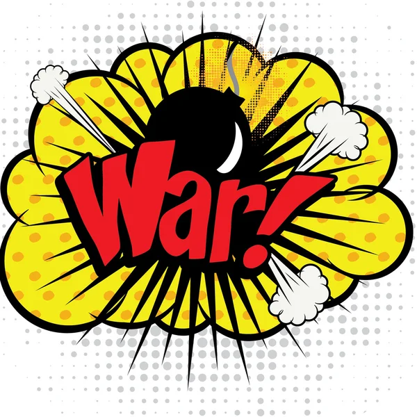 Popart strips pictogram "War!". — Stockvector