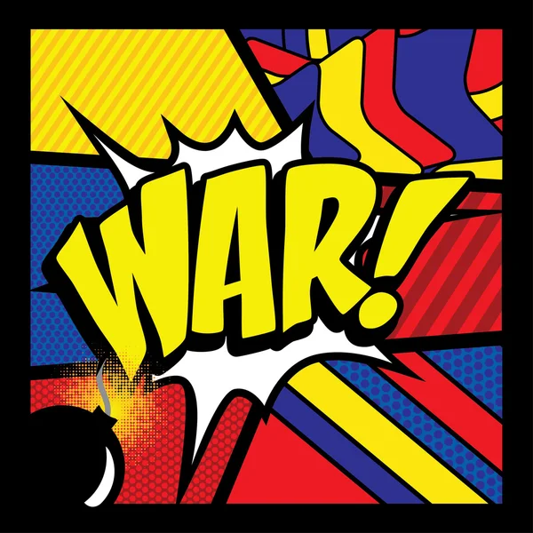 Pop Art Comics Ikone "Krieg!". — Stockvektor