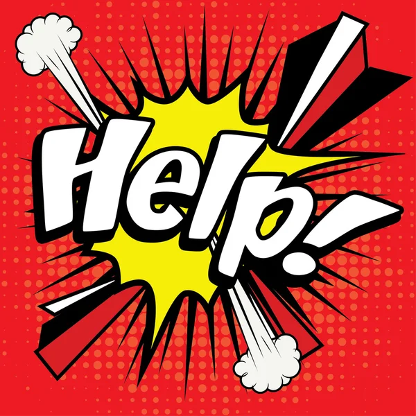 Pop Art çizgi roman simgesi "yardım!". — Stok Vektör