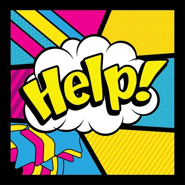 Ícone de quadrinhos Pop Art "Ajuda !". —  Vetores de Stock