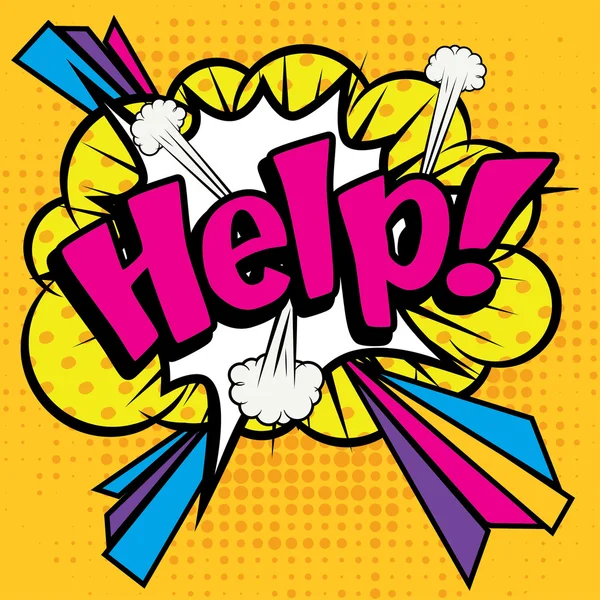 Ícone de quadrinhos Pop Art "Ajuda !". —  Vetores de Stock