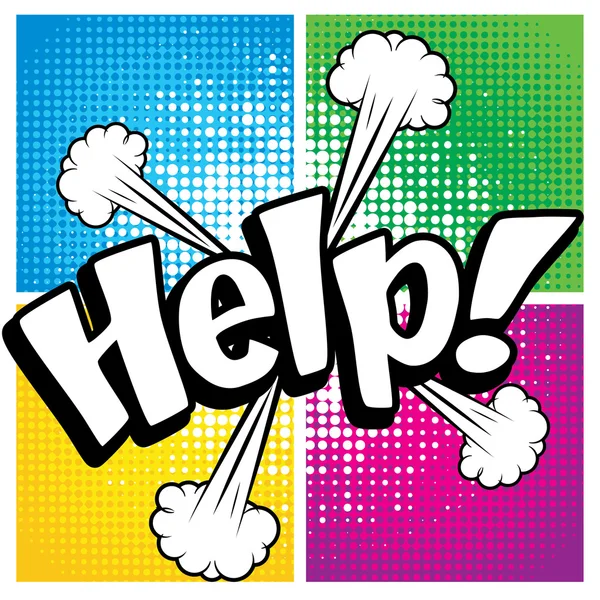 Popart strips pictogram "Help!". — Stockvector