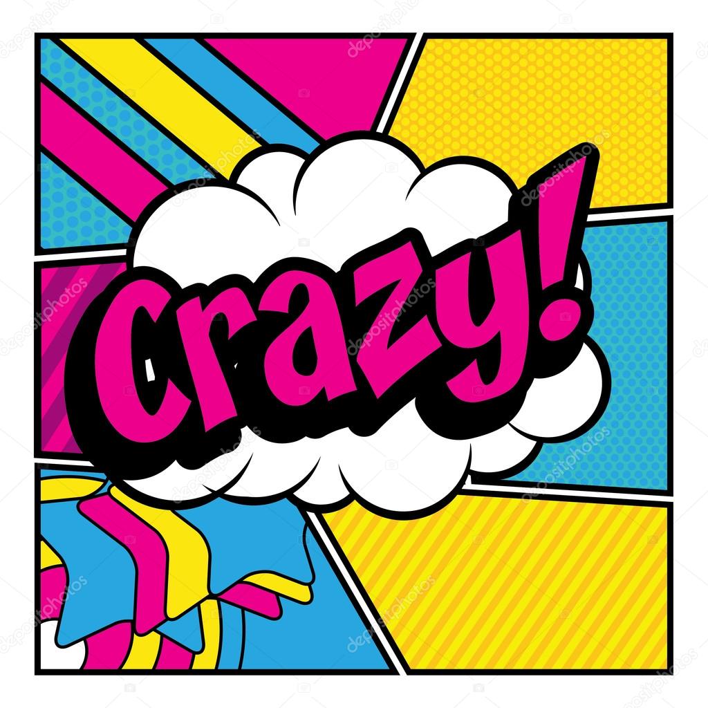 Pop Art comics icon Crazy!. Stock Vector by ©Gal_Amar 93683154