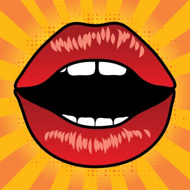 Pop art dudaklar.