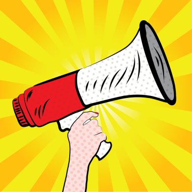 Pop art megafon tasarım.