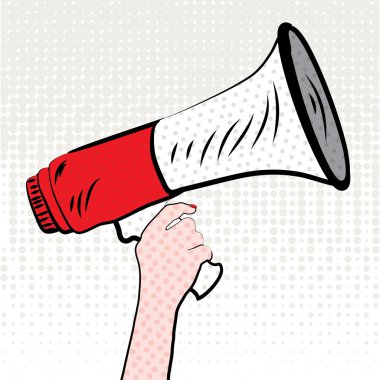 Pop art megafon tasarım.