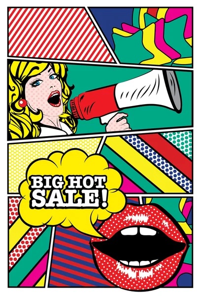 Megaphone. Big Hot Sale! — Stock Vector