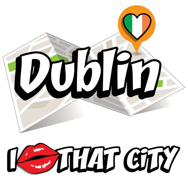 Dublin. Ik hou van die stad. — Stockvector