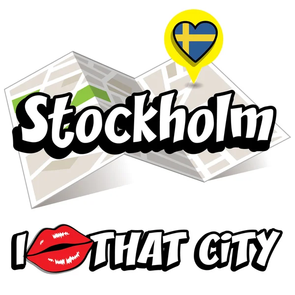 스톡홀름입니다. 내가 사랑 하는 그 도시. — 스톡 벡터