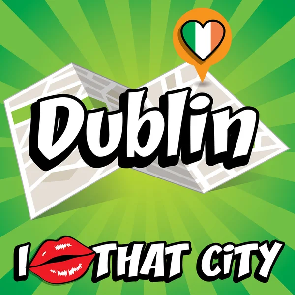 Dublin. Ich liebe diese Stadt. — Stockvektor