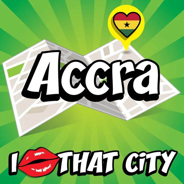 Accra. Me encanta esa ciudad . — Archivo Imágenes Vectoriales