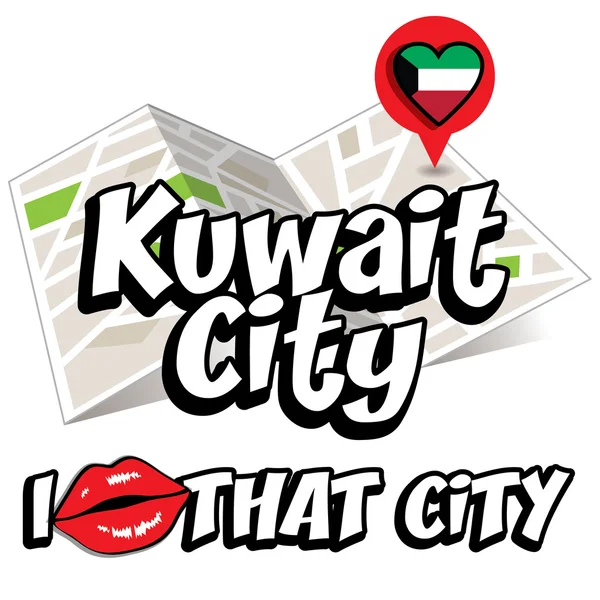 Kuwait-Stadt. Ich liebe diese Stadt. — Stockvektor