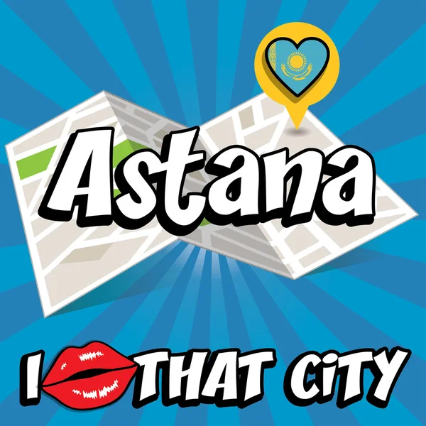 Astana. Amo quella città . — Vettoriale Stock