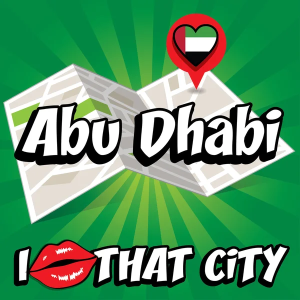 Абу-Даби. Я люблю этот город . — стоковый вектор
