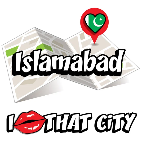 Islamabad. Amo quella città . — Vettoriale Stock