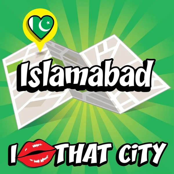 Ισλαμαμπάντ. Λατρεύω αυτή την πόλη. — Διανυσματικό Αρχείο