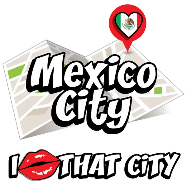 Mexico City. Kocham to miasto. — Wektor stockowy
