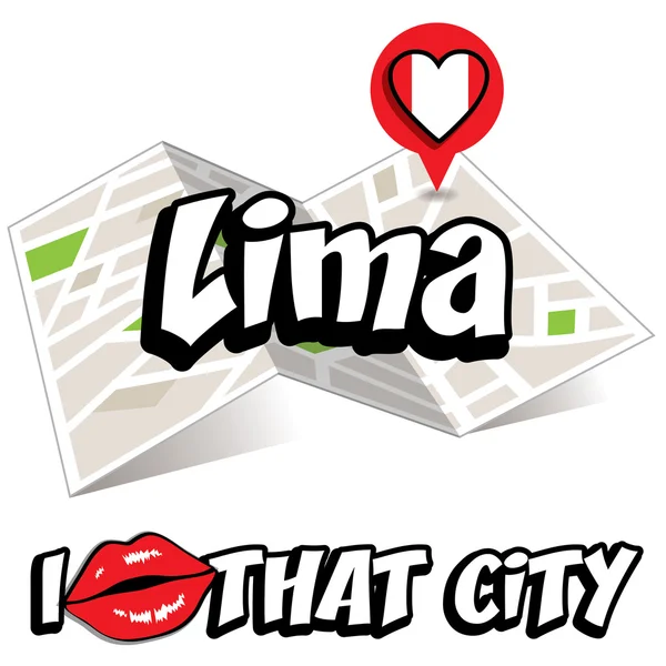 Λίμα. Λατρεύω αυτή την πόλη. — Διανυσματικό Αρχείο